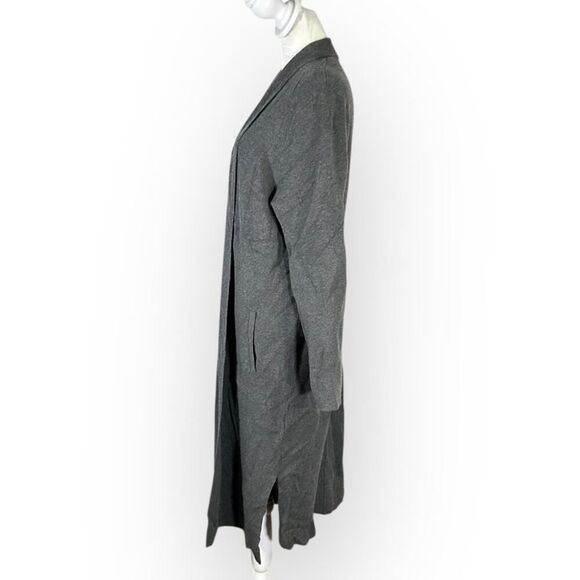 Banana Republic Duster Cardigan Women's Large Charcoal Gray Open Front Pockets - Picture 4 of 10